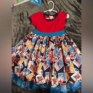 Boutique red stamp dress. Perfect for Memorial Day or 4th of July. EUC.